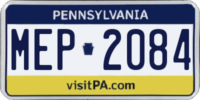 PA license plate MEP2084