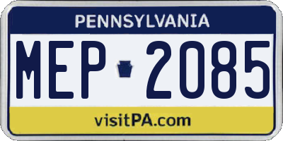 PA license plate MEP2085