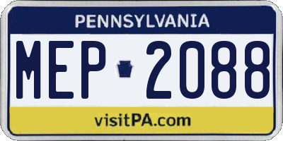 PA license plate MEP2088