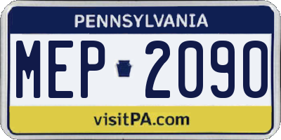 PA license plate MEP2090