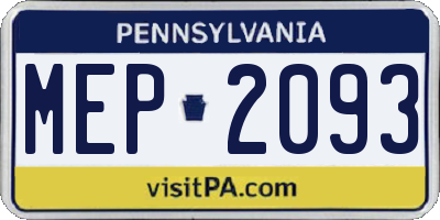 PA license plate MEP2093