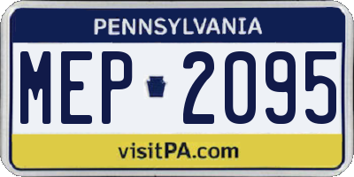 PA license plate MEP2095