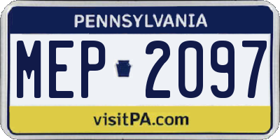 PA license plate MEP2097