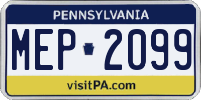 PA license plate MEP2099