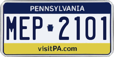 PA license plate MEP2101
