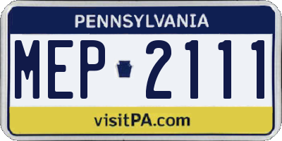 PA license plate MEP2111