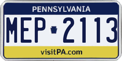 PA license plate MEP2113