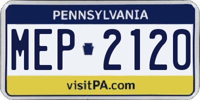 PA license plate MEP2120
