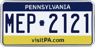 PA license plate MEP2121