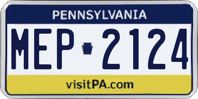 PA license plate MEP2124