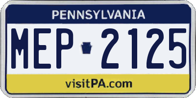 PA license plate MEP2125