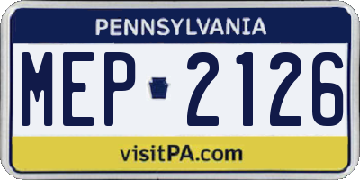 PA license plate MEP2126