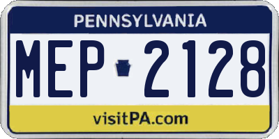 PA license plate MEP2128