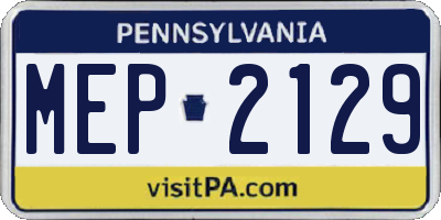 PA license plate MEP2129
