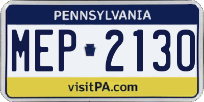 PA license plate MEP2130