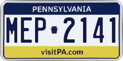 PA license plate MEP2141