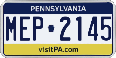 PA license plate MEP2145