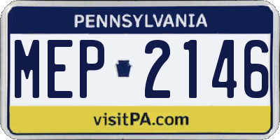 PA license plate MEP2146