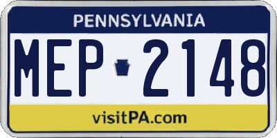 PA license plate MEP2148