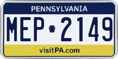 PA license plate MEP2149