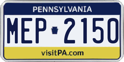PA license plate MEP2150