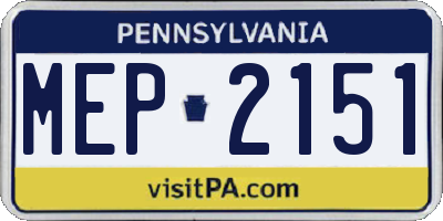 PA license plate MEP2151