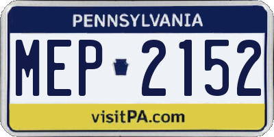 PA license plate MEP2152