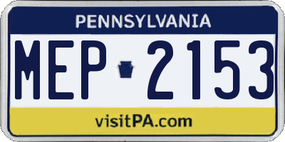 PA license plate MEP2153
