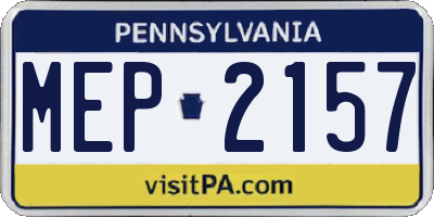 PA license plate MEP2157