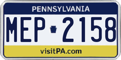 PA license plate MEP2158