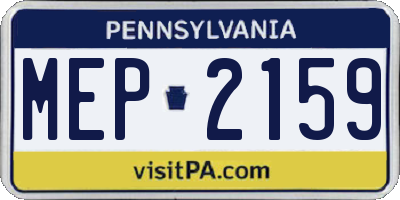 PA license plate MEP2159