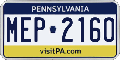 PA license plate MEP2160
