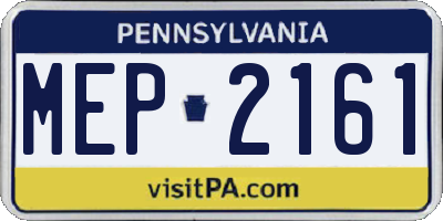 PA license plate MEP2161