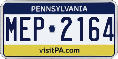 PA license plate MEP2164
