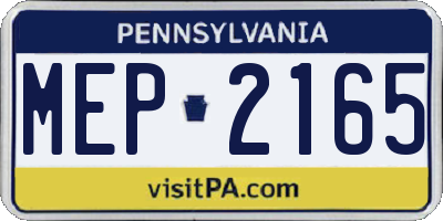 PA license plate MEP2165