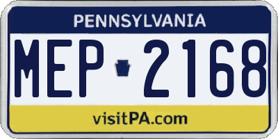 PA license plate MEP2168