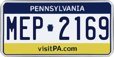 PA license plate MEP2169