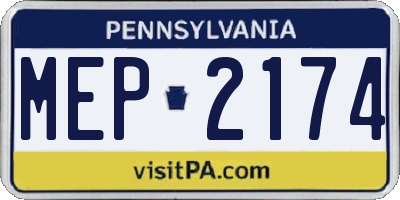 PA license plate MEP2174