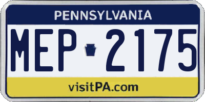 PA license plate MEP2175
