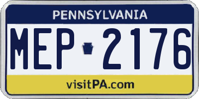 PA license plate MEP2176