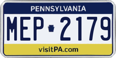 PA license plate MEP2179