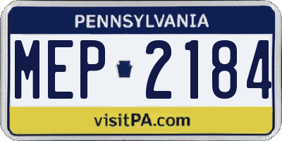 PA license plate MEP2184