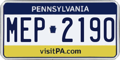 PA license plate MEP2190