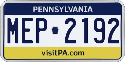 PA license plate MEP2192