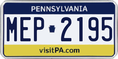 PA license plate MEP2195