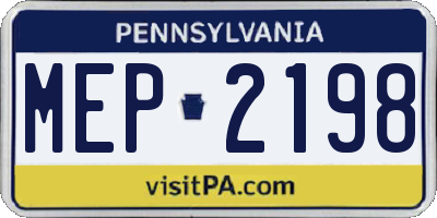 PA license plate MEP2198