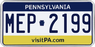 PA license plate MEP2199
