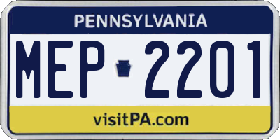 PA license plate MEP2201