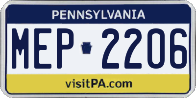 PA license plate MEP2206