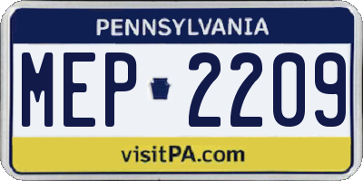 PA license plate MEP2209